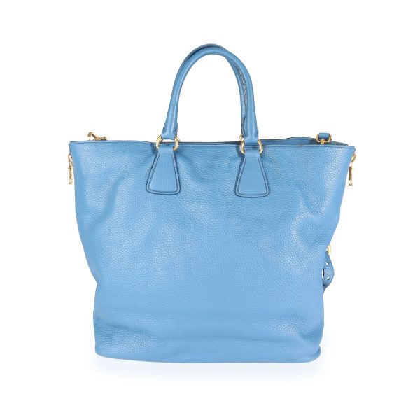 111815 pv bcf5a964 73ee 4028 8cc2 5091d3027ee0 Prada Blue Vitello Daino Calfskin Leather Large Side Zip Convertible Tote