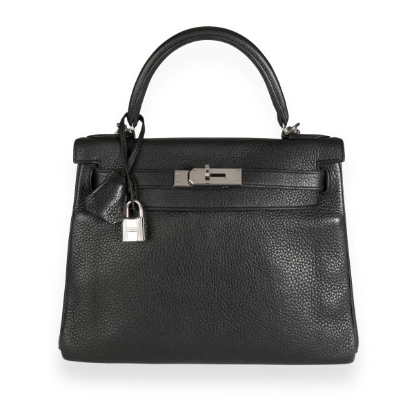 111817 fv Herm√®s Black Togo Retourne Kelly 28 PHW