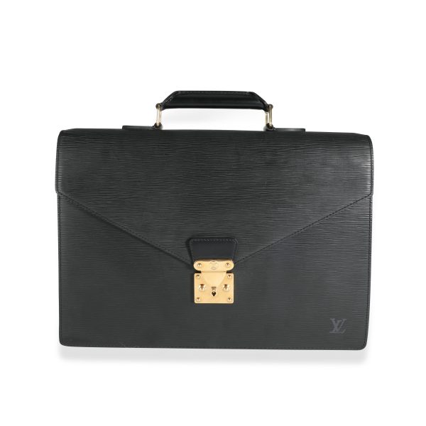 111964 fv 66ae4ac0 5563 4b02 b1bf 15be3e976808 Louis Vuitton Noir Epi Leather Serviette Conseiller Briefcase