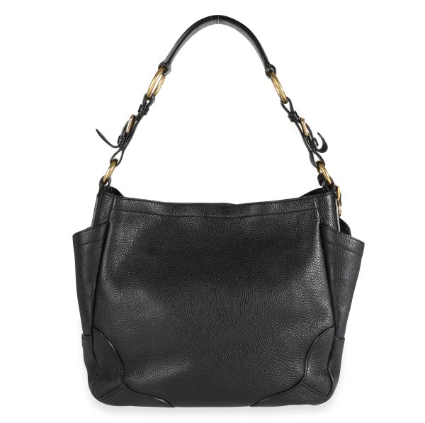 111971 pv c9d13a68 fc3f 4076 ba43 b9e569ee02ab Prada Black Vitello Daino Leather Medium Side Pocket Hobo