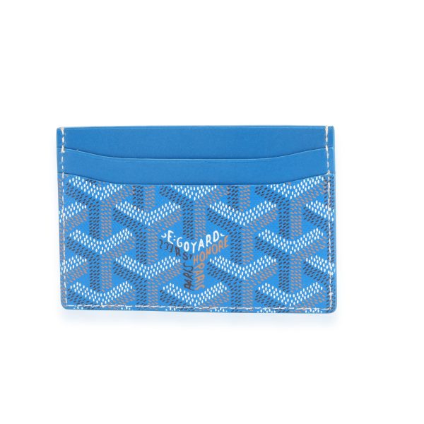 112169 pv Goyard Blue Goyardine Saint Sulpice Card Holder