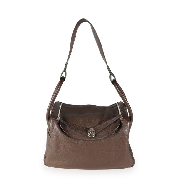 112170 bv 8305d112 4228 4d3d bd48 e751ec547228 Herm√®s Chocolat Cl√©mence Leather Lindy 34 PHW