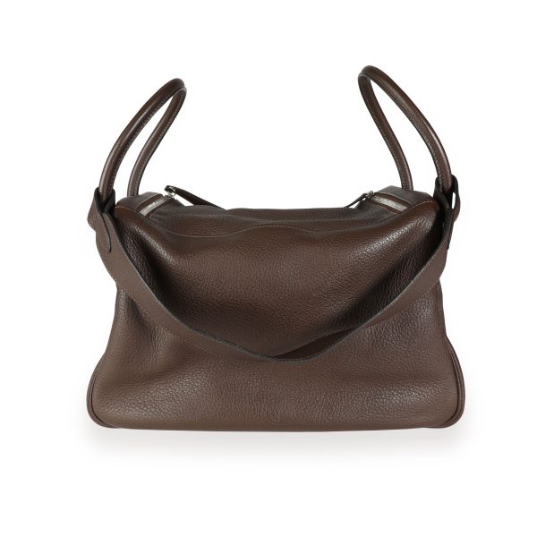 112170 pv b5c4bbc0 cb15 40ed 8a5c 002e26d7c633 Herm√®s Chocolat Cl√©mence Leather Lindy 34 PHW