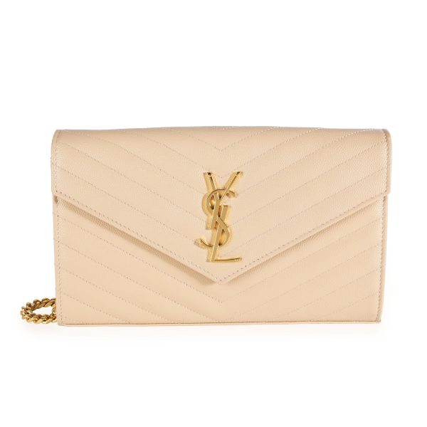 112188 fv 945bb423 0e6a 46fc b5b5 fb33de0787ea Saint Laurent Powder Grain De Poudre Large Monogram Envelope Chain Wallet