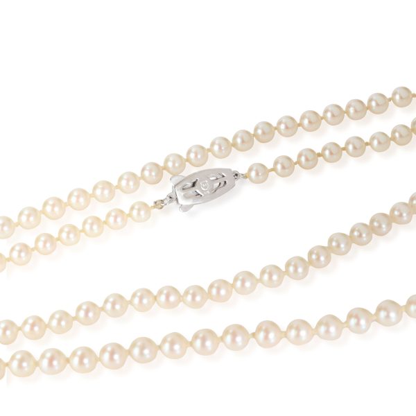 112237 clasp Mikimoto Vintage Pearl Necklace in Sterling Silver