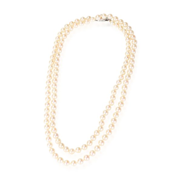 112237 pv Mikimoto Vintage Pearl Necklace in Sterling Silver