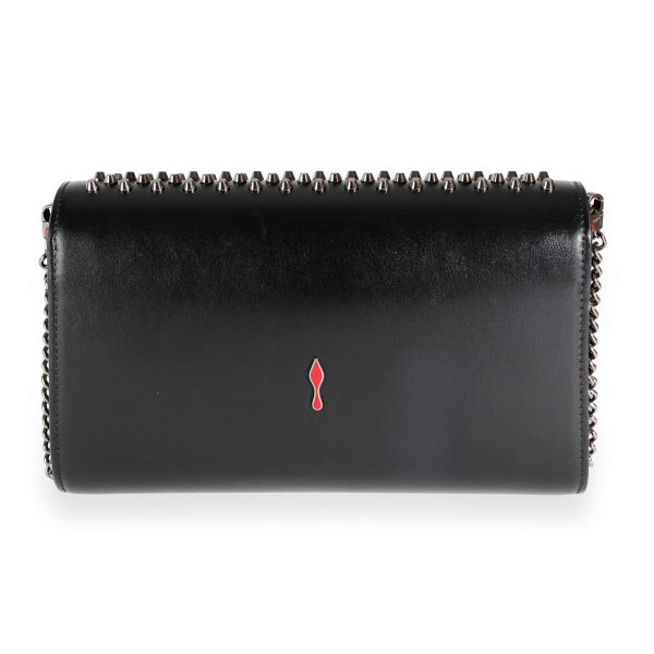 112255 pv Christian Louboutin Black Leather Spiked Paloma Clutch