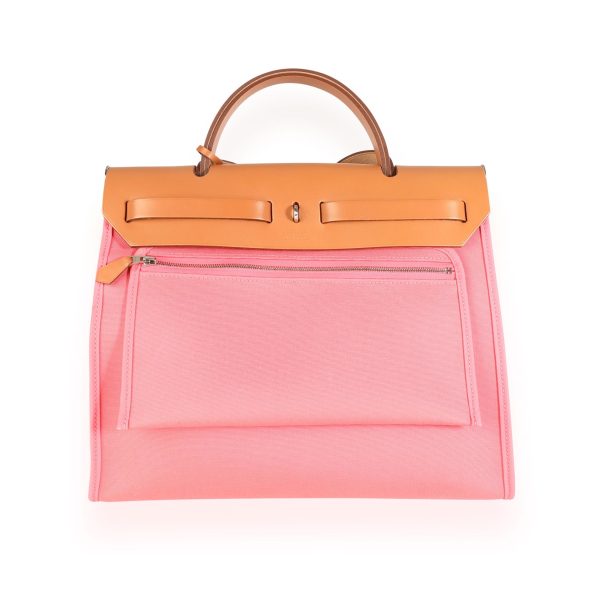 112288 pv 33996fcc 7b9a 41c2 ad58 e7246a8bfb25 Hermès Rose Azalee Toile Naturel Vache Hunter Herbag Zip 31 PHW