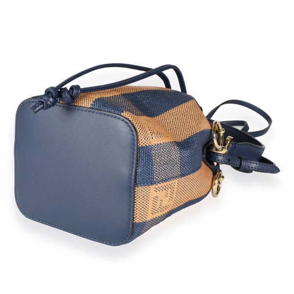 112329 box 4c8a19e6 1205 42ca 8a06 f17f1c4448bb Fendi Blue Orange Raffia Mini Mon Trésor Bucket Bag