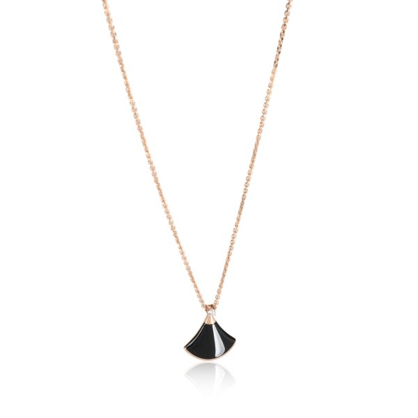 112339 fv Bulgari Divas Dream Onyx Diamond Pendant in 18K Rose Gold Black 008 CTW