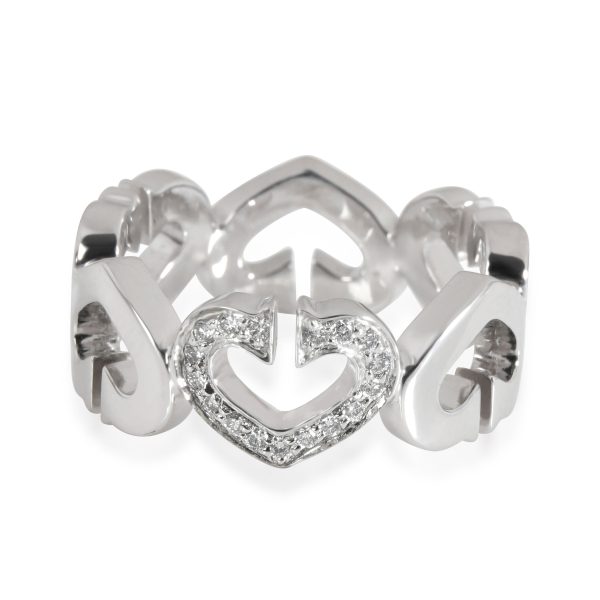 Rings Cartier Hearts Symbols Diamond Band in 18K White Gold 009 CTW