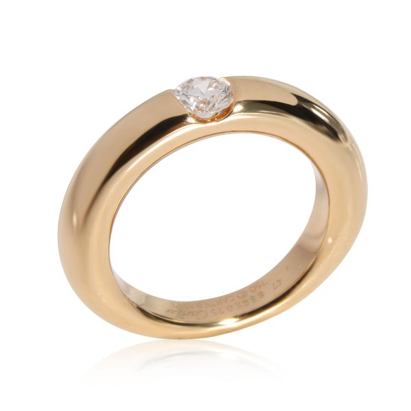 Ring Yellow Gold Cartier Ellipse Diamond Ring in 18K Yellow Gold E F VS1 025 CTW