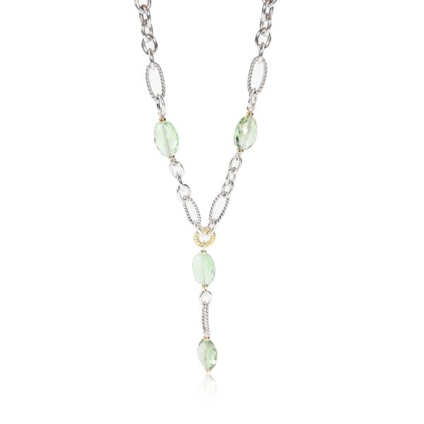 112437 fv David Yurman Bijoux Figaro Prasiolite Necklace in 18K Gold Sterling Silver