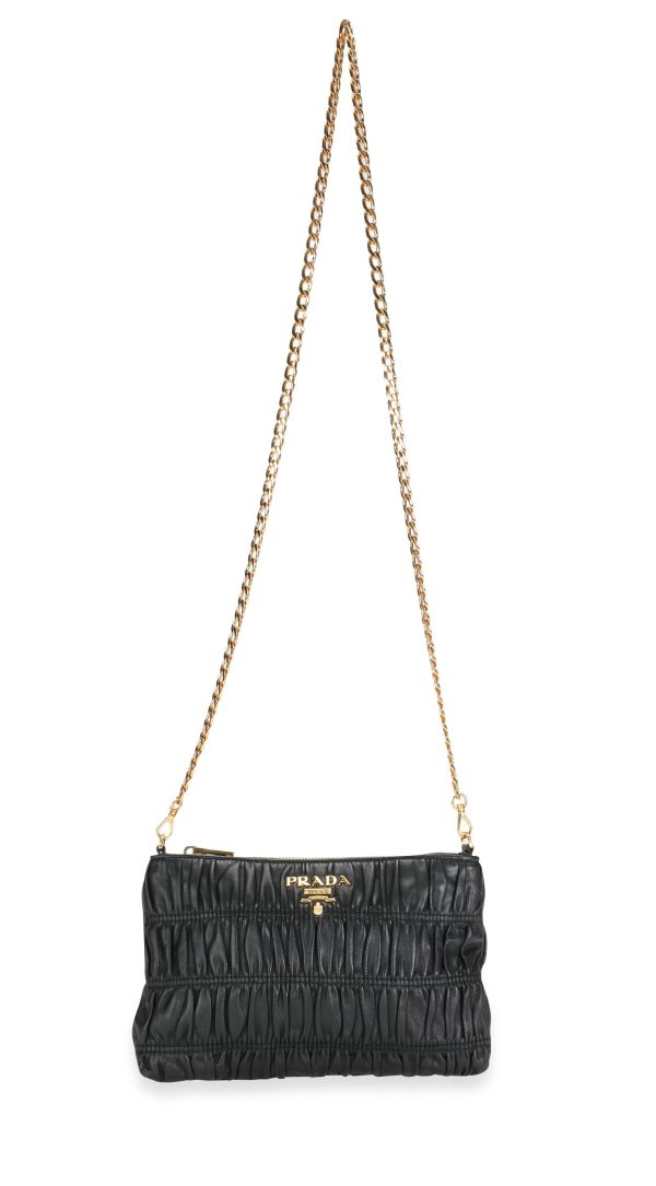 112447 bv Prada Black Gaufre Nappa Leather Bag