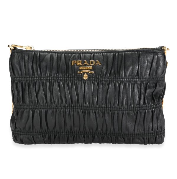 112447 fv Prada Black Gaufre Nappa Leather Bag