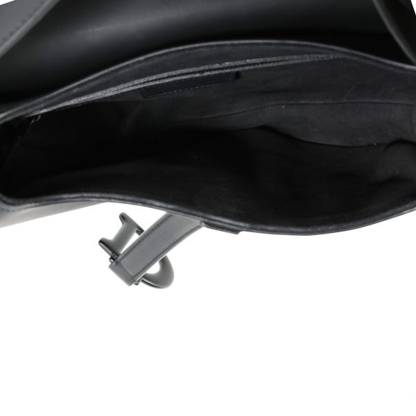 112565 av Dior Black Ultra Matte Leather Saddle Bag