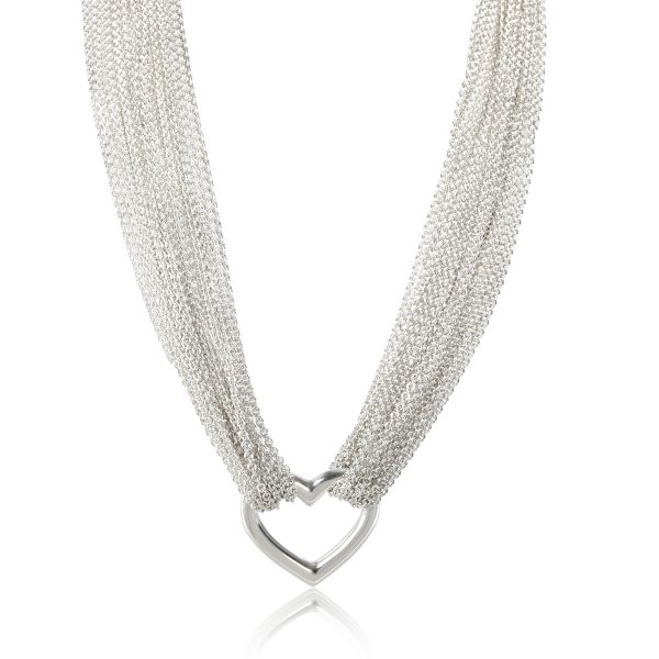 112596 fv Tiffany Co Multi strand Heart Necklace in Sterling Silver