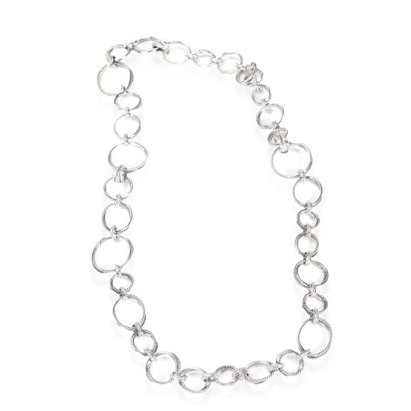 112632 pv David Yurman Diamond Crossover Convertible Necklace in Sterling Silver 047 CTW