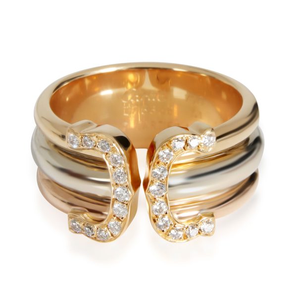 Rings Cartier C De Cartier Diamond Band in 18k 3 Tone Gold 025 CTW