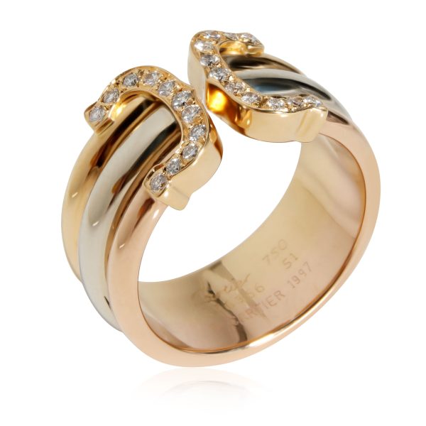 Ring Mixed Cartier C De Cartier Diamond Band in 18k 3 Tone Gold 025 CTW