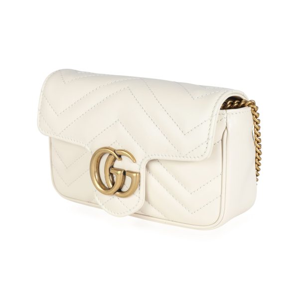 112737 sv af702617 23a0 43b0 ae13 6707e62a5feb Gucci White Matelass√© Leather GG Marmont Super Mini Bag