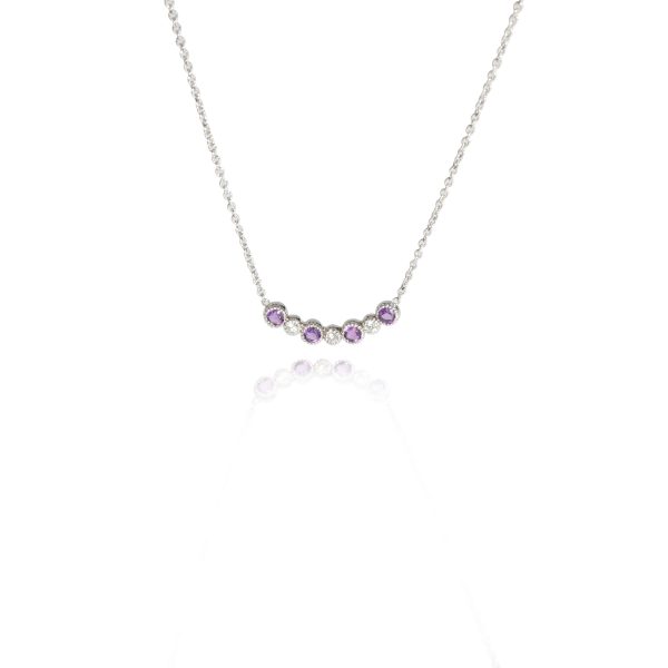 112761 fv 7e02772b 5ee8 4b6c bfe9 a9f243f9c9d2 14K White Gold My Story Diamond Amethyst Small Smile Pendant 04 Ctw