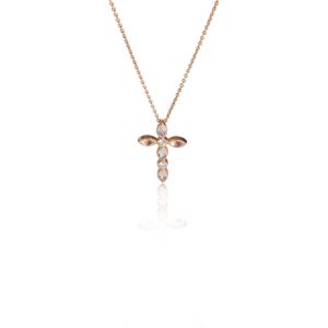 112773 fv 025cc19b 8526 4019 9c3b b6736a3d7a18 4K Rose Gold My Story Diamond Moonstone Cross Pendant 09 Ctw