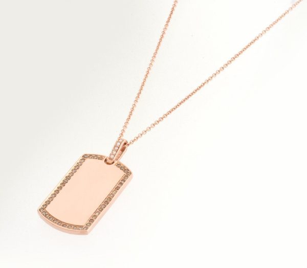 112782 sv 12c19b9b b2b4 4118 aa9d dfe47c48e91c My Story Champagne Diamond Dog Tag Pendant 14K Rose Gold 038 Ctw