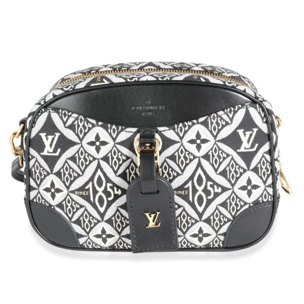 112890 fv Louis Vuitton Black Jacquard Since 1854 Deauville Mini Camera Bag