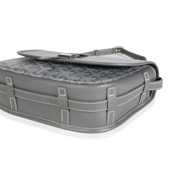 112891 clasp Goyard Gray Goyardine Belvédère II Messenger Bag PM