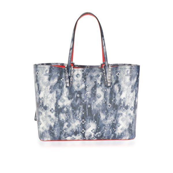 112969 pv Christian Louboutin Blue Tie Dye Printed Leather Cabata Punk Tote