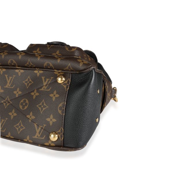 112979 box Louis Vuitton Monogram Canvas Noir Leather Manhattan NM