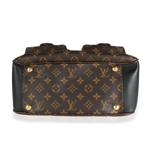 112979 stamp Louis Vuitton Monogram Canvas Noir Leather Manhattan NM