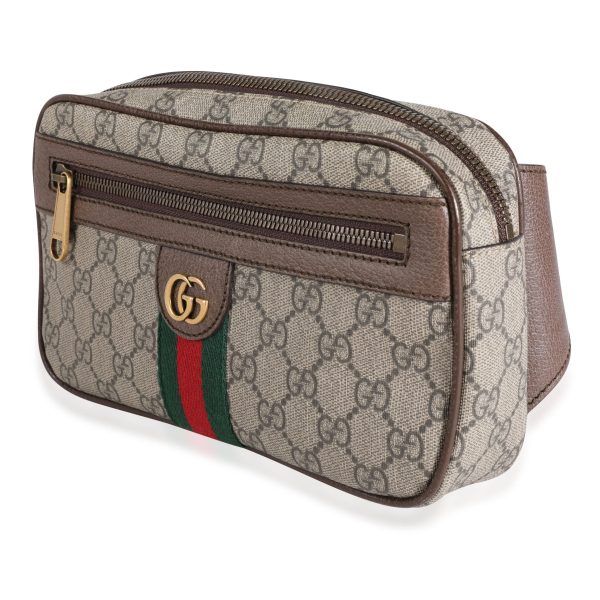 113101 sv 080a9c1b 49d2 4e37 b5f7 fa895a26dce2 Gucci Brown Soft GG Supreme Canvas Ophidia Belt Bag