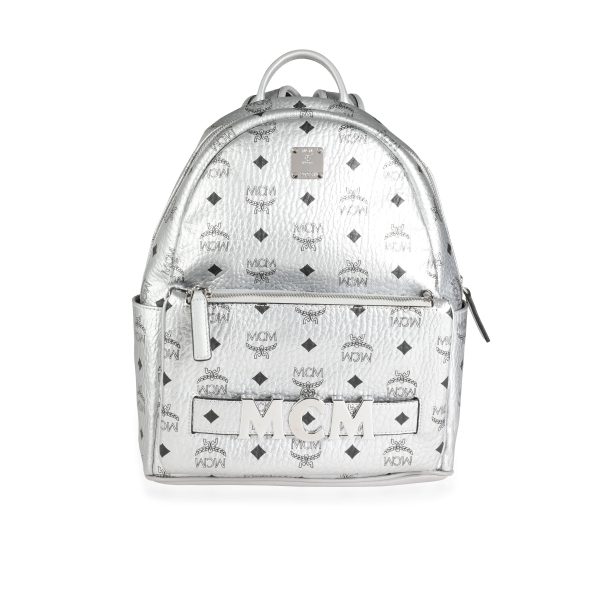 113102 ad3 MCM Berlin Silver Visetos Monogram Trilogie Stark Backpack