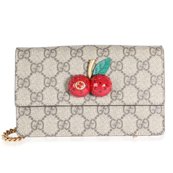 113103 fv 07098ac8 52a0 49fc a575 237272f01a2c Gucci Crystal Inlaid Cherries Embellished GG Supreme Canvas Mini Bag