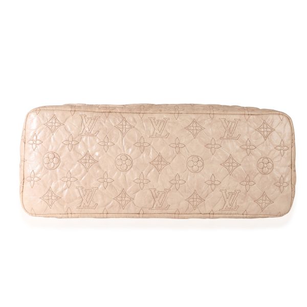 113105 stamp 51a0d167 bd79 459c a447 936463c326a9 Louis Vuitton Ecru Embroidered Monogram Lambskin Olympe Stratus PM