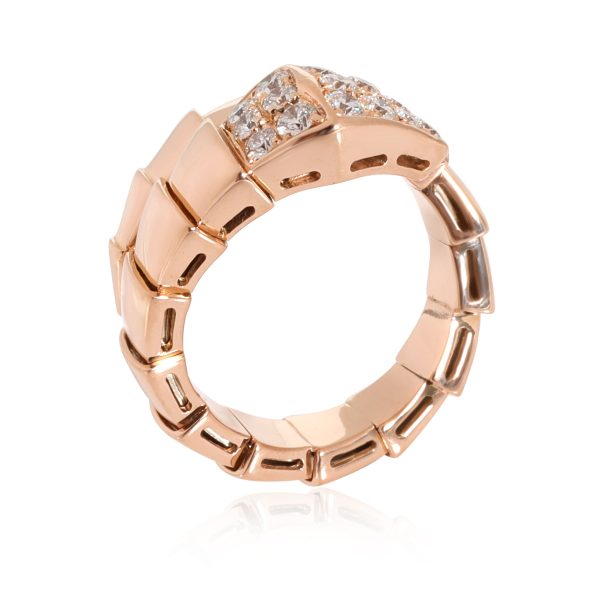 113126 av f0ec6c98 11ce 4cd4 973a 325b11100235 Bulgari Serpenti Diamond Viper Ring in 18k Rose Gold 053 CTW