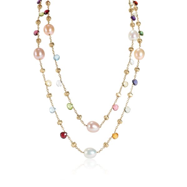 113408 fv 58c9baa9 f099 4312 848a e024c37bca20 Marco Bicego Paradise Pearl Mixed Gemstone Necklace in Yellow Gold