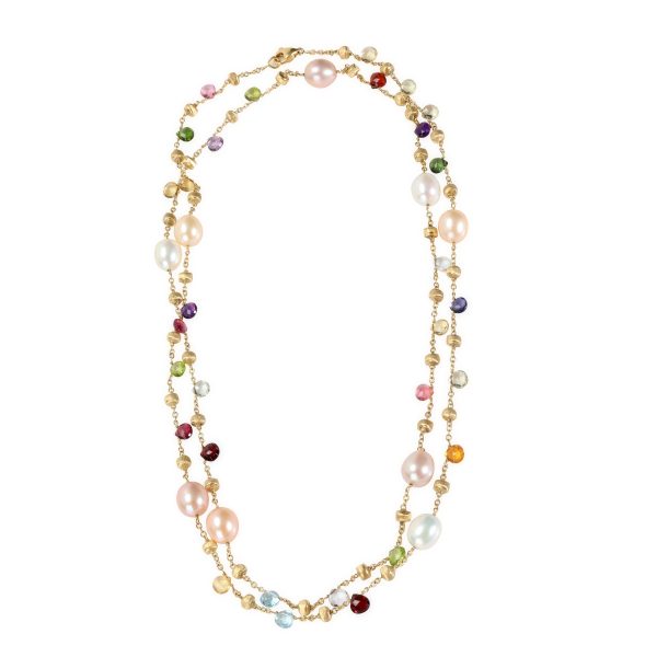 113408 pv a07cc772 72cf 43a1 b065 dc2dbd67b650 Marco Bicego Paradise Pearl Mixed Gemstone Necklace in Yellow Gold