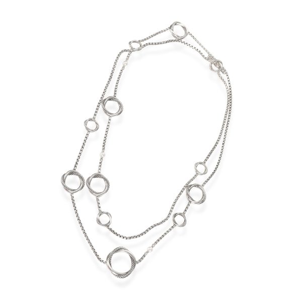 113417 pv 1e8b1414 e398 49d3 a0ca fde904664c88 David Yurman Circle Pearl Station Necklace in Sterling Silver