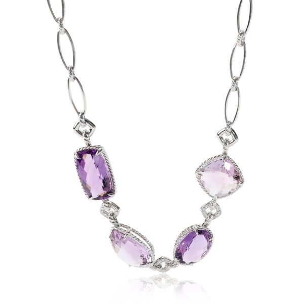 113491 fv 0212e5ca c315 42f0 be31 5168dbd8f3e8 David Yurman Amethyst Diamond Necklace in 18kt White Gold 03 CTW