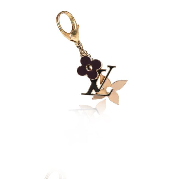 113580 sv Louis Vuitton Gold Fleur de Monogram Bag Charm