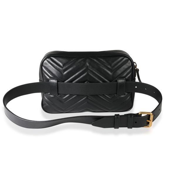 113599 pv 5043219d e5be 4fb6 86ea 24b47a617b48 Gucci Black GG Marmont Matelassé Square Belt Bag 80