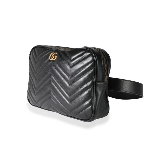 113599 sv becc068d 01e1 4ea2 ac78 1f7360f955fe Gucci Black GG Marmont Matelassé Square Belt Bag 80