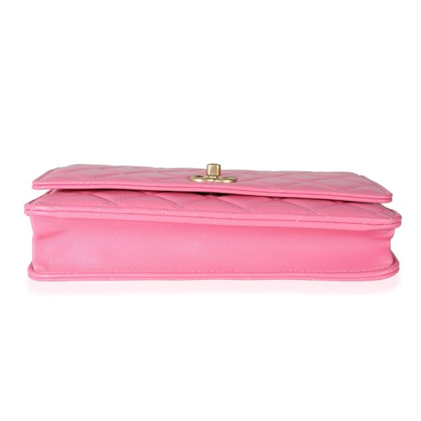 113606 stamp 6f749916 dc00 4b81 8a86 9d8c5a8f8b27 Chanel Pink Quilted Lambskin Pearl Crush Wallet on Chain