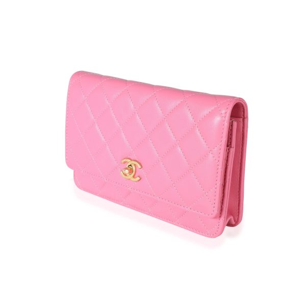 113606 sv a94837af 0cf7 4e25 9723 a197df8a6f8d Chanel Pink Quilted Lambskin Pearl Crush Wallet on Chain