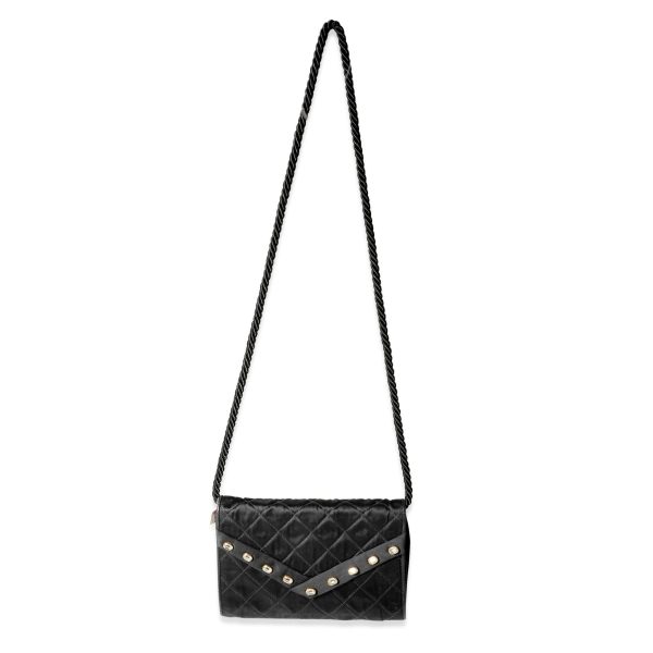 113625 ad1 Chanel Vintage Black Quilted Satin Embellished Evening Bag