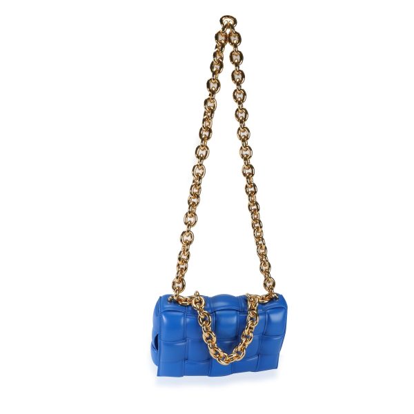 113639 bv Bottega Veneta Cobalt Maxi Intrecciato Leather Chain Cassette Bag Blue