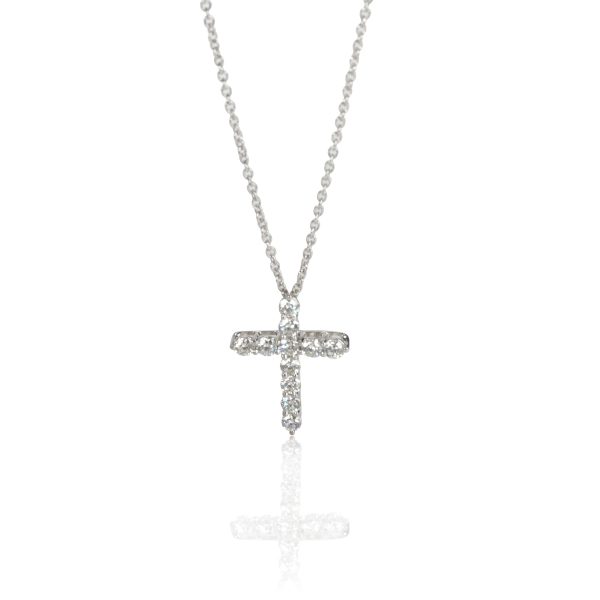 113656 fv Tiffany Co Diamond Cross Pendant in Platinum 044 CTW